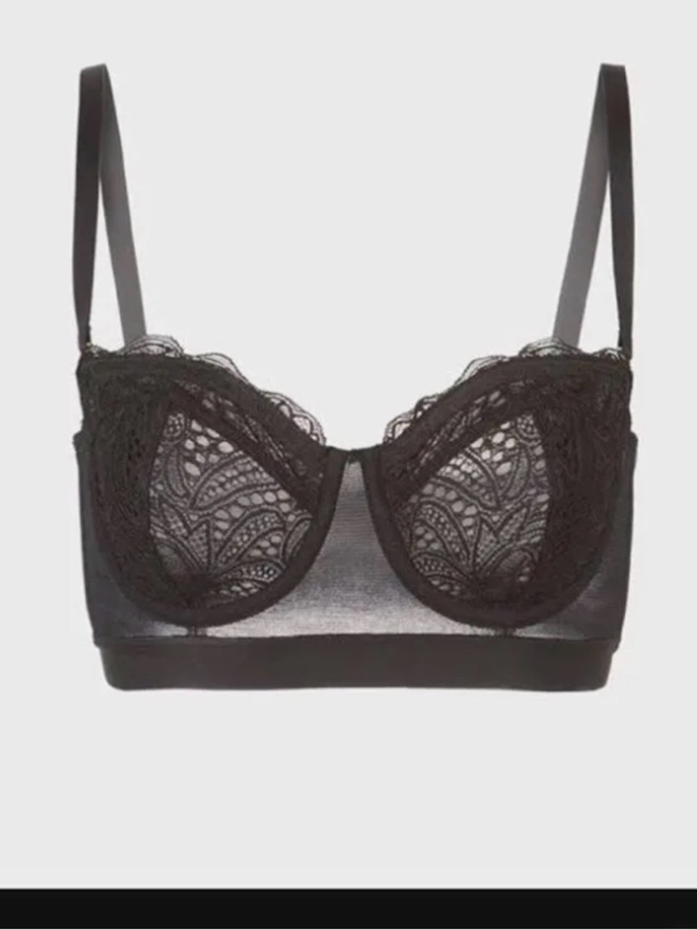 Lively Black Lace Longline Bra